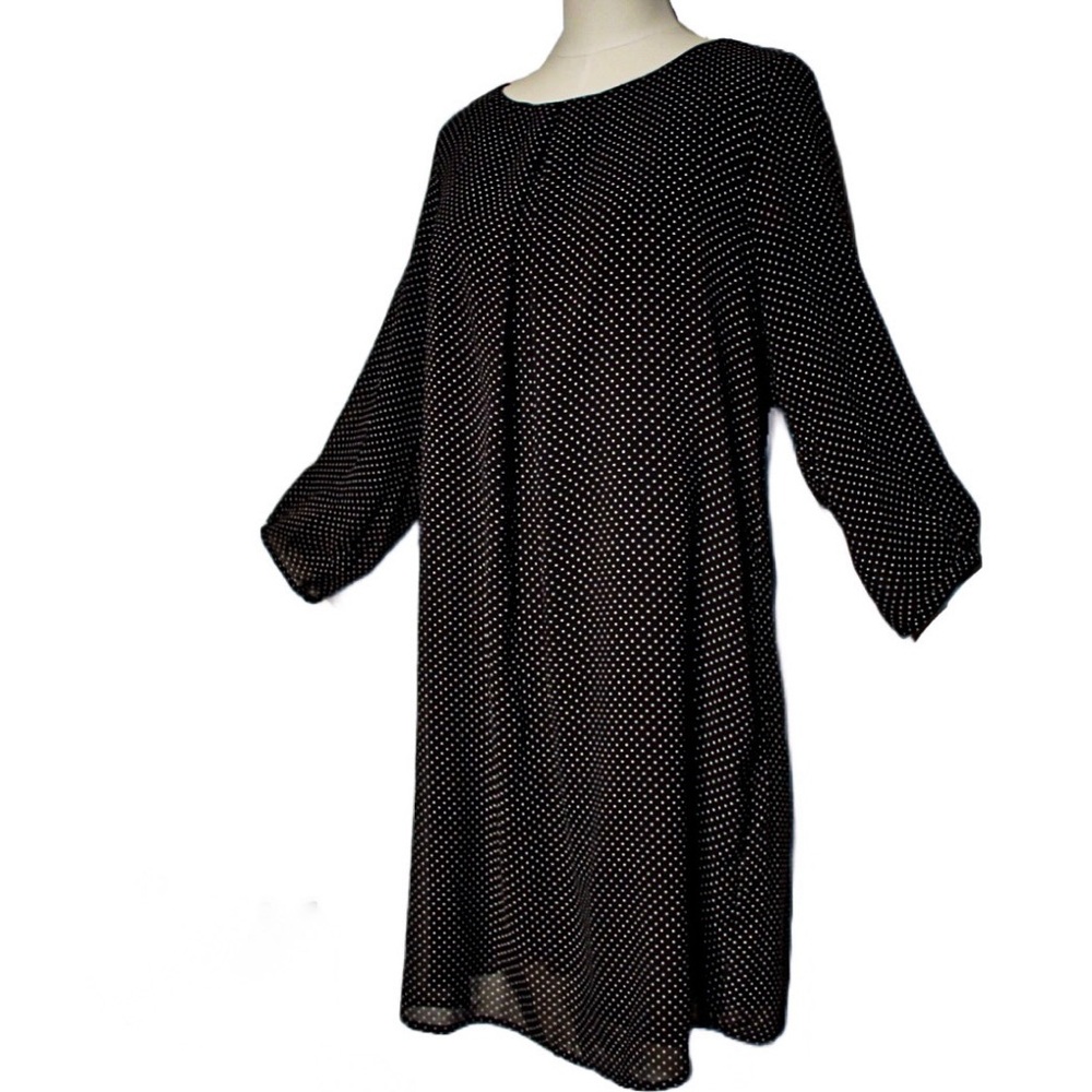 H&M Women's 12 Polka-Dot Babydoll 3/4 Sleeve Shift Dress